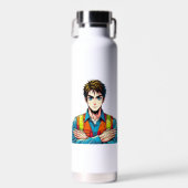 Isolierte Flasche mit Manga-Sicherheitsfachmann ウォーターボトル (正面)