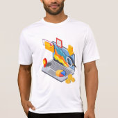 Isometric Business Data Analytics Laptop Tシャツ (正面)