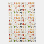 Isometric seamless pattern of various cheeses キッチンタオル (縦)