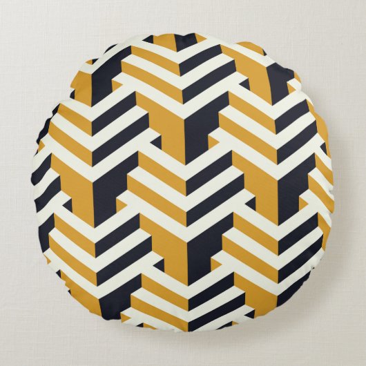 Isometric Seamless Patternart,deco,pattern,seamles ラウンドクッション (正面)