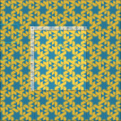 Isometric Star Hexagon Pattern - Yellow and Teal ファブリック (タイル)