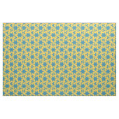 Isometric Star Hexagon Pattern - Yellow and Teal ファブリック (ファットクウォーター)