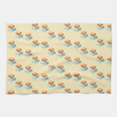 Isometric view of beach chairs and umbrellas キッチンタオル (横)