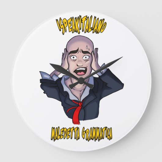 iSpeakItalianoウォールクロック ラージ壁時計 (正面)