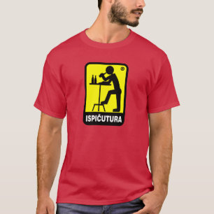 Ispicutura -単独の酒飲みのTシャツ Tシャツ