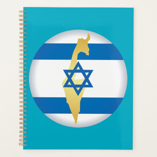 Israel Flag and Map Blue Star of David Emblem プランナー手帳 (正面)