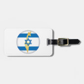 Israel Flag and Map Blue Star of David Emblem ラゲッジタグ (正面横)