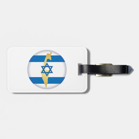 Israel Flag and Map Blue Star of David Emblem ラゲッジタグ (裏面横)