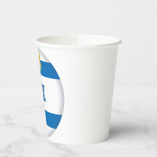 Israel Flag and Map Blue Star of David Emblem 紙コップ (左)