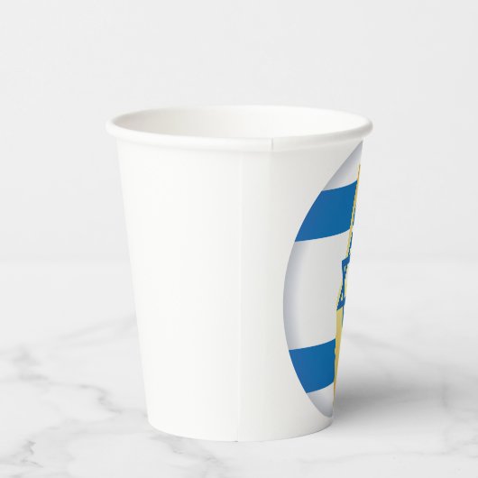 Israel Flag and Map Blue Star of David Emblem 紙コップ (右)