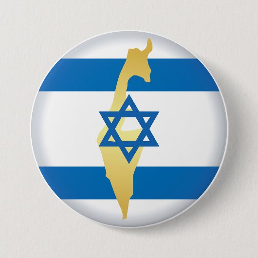 Israel Flag and Map Blue Star of David Emblem 缶バッジ (正面)