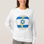 Israel Flag and Map Blue Star of David Emblem Tシャツ (正面)