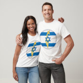 Israel Flag and Map Blue Star of David Emblem Tシャツ (ユニセックス)