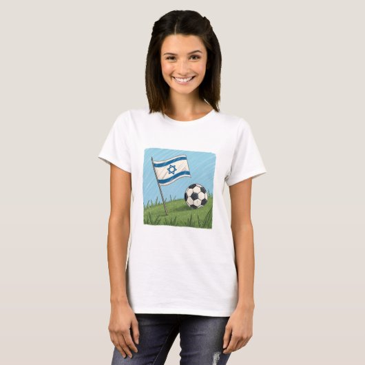 Israel flag and soccer ball tシャツ (正面フル)