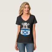 Israel Flag Dalmatian Dog In Pocket Tシャツ (正面フル)