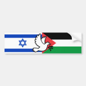 Israel Flag Palestine Flag Ceasefire Peace バンパーステッカー (正面)