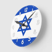Israel Flag Wall Clock - Flag of Israel ラウンド壁時計 (傾斜)