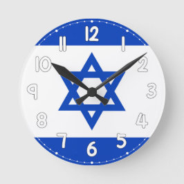 Israel Flag Wall Clock - Flag of Israel ラウンド壁時計