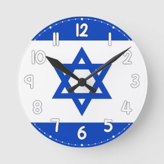 Israel Flag Wall Clock - Flag of Israel ラウンド壁時計