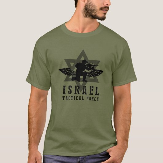Israel IDF Army Tactical Force Star von David Tシャツ (正面)