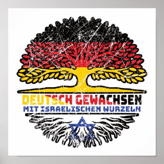 Israel Israelisch Deutsch Deutschland Baum Wurzel ポスター (正面)