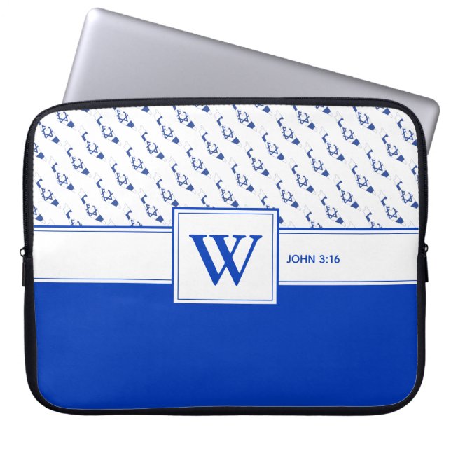 ISRAEL Messian Christian Monogram Bible Laptop ラップトップスリーブ (正面)