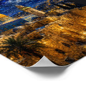 Israel: Night Glow Jerusalem Art Souvenir ポスター (角)