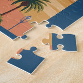 Israel Tel Aviv Illustration Travel Art Vintage ジグソーパズル (側面)