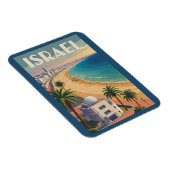 Israel Tel Aviv Illustration Travel Art Vintage マグネット (右側)