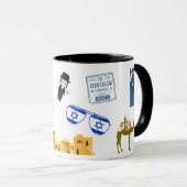 Israel Themed Coffee Mug, Jerusalem Travel Mug マグカップ (正面右)
