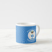 Israeli Angel Hanukkah Flag Personalized エスプレッソカップ (正面右)