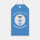 Israeli Angel Hanukkah Flag Personalized  ギフトタグ (正面)