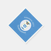 Israeli Angel Hanukkah Flag Personalized  スタンダードカクテルナプキン (角)