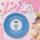 Israeli Angel Hanukkah Flag Personalized Party ペーパープレート (パーティー)