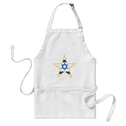 Israeli Flag Star of David Gold Trimmed スタンダードエプロン (正面)