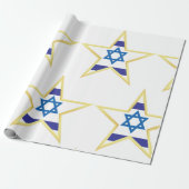 Israeli Flag Star of David Gold Trimmed ラッピングペーパー (アンロールド)