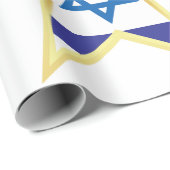 Israeli Flag Star of David Gold Trimmed ラッピングペーパー (ロールコーナー)