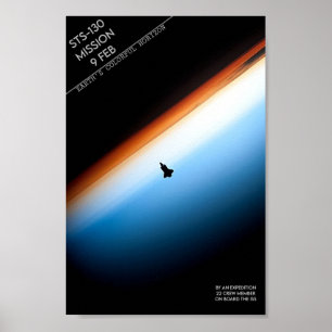 ISSからの地球のカラフル地平線 ポスター