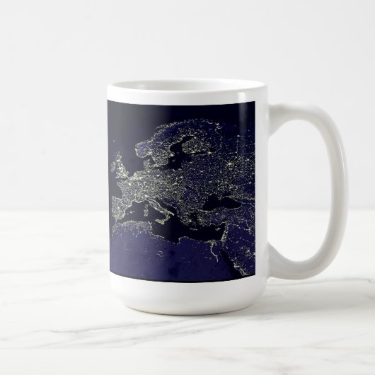 ISSから見た夜のヨーロッパ大陸 コーヒーマグカップ (右)
