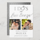 I's's & Free Boozeウェディングモダン日付を保存 セーブザデート (正面/裏面)