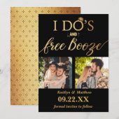 I's's & Free Boozeウェディングモダン日付を保存 セーブザデート (正面/裏面)