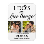 I's's & Free Boozeウェディングモダン日付を保存 マグネット (縦)