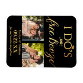 I's's & Free Boozeウェディングモダン日付を保存 マグネット (横)