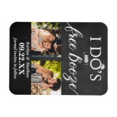 I's's & Free Boozeウェディングモダン日付を保存 マグネット (横)