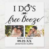 I's's & Free Boozeウェディングモダン日付を保存 ワインラベル (シングルラベル)