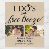 I's's & Free Boozeウェディングモダン日付を保存 ワインラベル (シングルラベル)