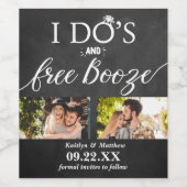 I's's & Free Boozeウェディングモダン日付を保存 ワインラベル (シングルラベル)