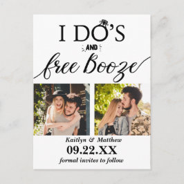 I's's & Free Boozeウェディングモダン日付を保存 案内ポストカード