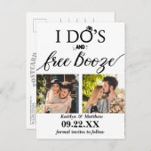 I's's & Free Boozeウェディングモダン日付を保存 案内ポストカード (正面/裏面)