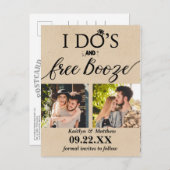 I's's & Free Boozeウェディングモダン日付を保存 案内ポストカード (正面/裏面)